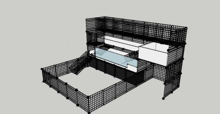 Чертеж стеллажа для морских свинок